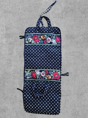 Vera Bradley Hanging Travel Organizer Black Floral Quilted Cosmetic Toiletry Bag